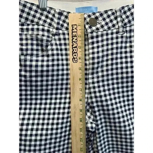 Draper James RSVP Pants Women's 8 Blue Gingham Stretch Ankle Cotton Blend - Picture 5 of 8